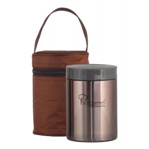 La gourmet Sakura 0.58L Thermal Food jar with pouch in gift box