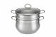 La gourmet Classic 20cm Stainless Steel Double Boiler and 20 x 12.8cm Casserole with Glass Lid, 4L (IH) with 20 x 9.5cm Steamer Insert, 2.4L