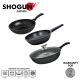 Shogun Senjo Non-stick 3 pc Set: 30cm Stirfry Wok with Glass Lid, 5L (IH) + 28 x 8.5cm Marble Deep Frypan, 3.6L (IH), 24 x 7.5cm Marble Tempura Wok, 2.6L (IH)