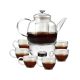 La gourmet 'Tea For 6' Borosilicate Tea Set (consists of 1000ml Tea Pot, warmer and 6 pieces of Tea Cups)