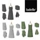 Ladelle Eco Check Kitchen Towel 2-pc/pk + Oven Mitt 2-pc/pk + Apron + Double Oven Mitt + Pot Holder 2-pc/pk (Assorted Colours)