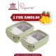 [Xmas Gift] La gourmet 3R PAC2GO Sassy Collection 0.8L Rectangular Lunch Box With 304 Stainless Steel Insert x 2 pcs (Green)