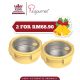 [Xmas Bundle] La gourmet 3R PAC2GO Sassy Collection 1L Round Lunch Box With 304 Stainless Steel Insert x 2pcs (Yellow)