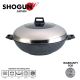 Shogun Senjo Plus 40cm Marble Wok with Stainless Steel Glass Lid with Induction 