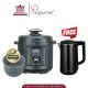 La gourmet Healthy Pressure Cooker 6L Ceramic Pot (FREE Healthy Seamless Electric Kettle 1.8L - Titanium Black)