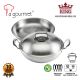 La gourmet 28cm Gourmet 5ply Stainless Steel Wok with Steamer Insert & Stainless Steel Cover 