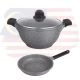 Shogun Kyoto 28cm Cast Casserole with 2pcs Silicone Sleeves And Glass Lid with Induction + Shogun Kyoto 24cm Deep Frypan (IH))