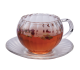La gourmet Tea & Coffee Miranda 0.24L Glass Tea Cup & Saucer (Consists of 2pc Tea Cup + 2pc Saucer)