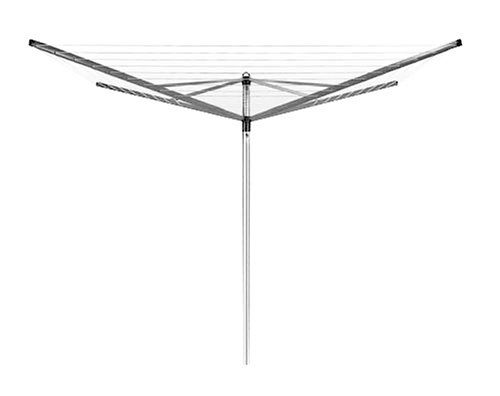 Silver 30 m Brabantia Essential Rotary Washing Line and Concrete Anchor Tube 